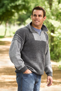 トップス liten Sculpture form pullover Knit-Pattern-Alpine-Zip-Neck-