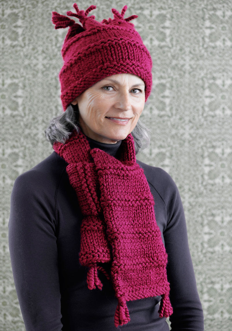 Berry Ridge Hat And Scarf Pattern (Knit)