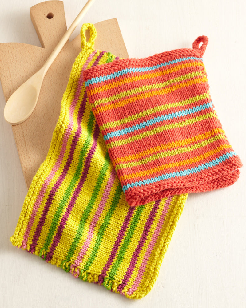 Bright Stripes Dishcloths (Knit)