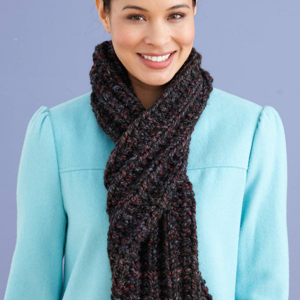 レア★Limited ES pattern scarfペプラムニットプルオーバー Rhea Ripple Super Scarf (Knit) – Lion Brand Yarn