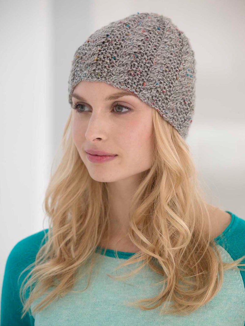 Cabled Tweed Hat Pattern (Knit)