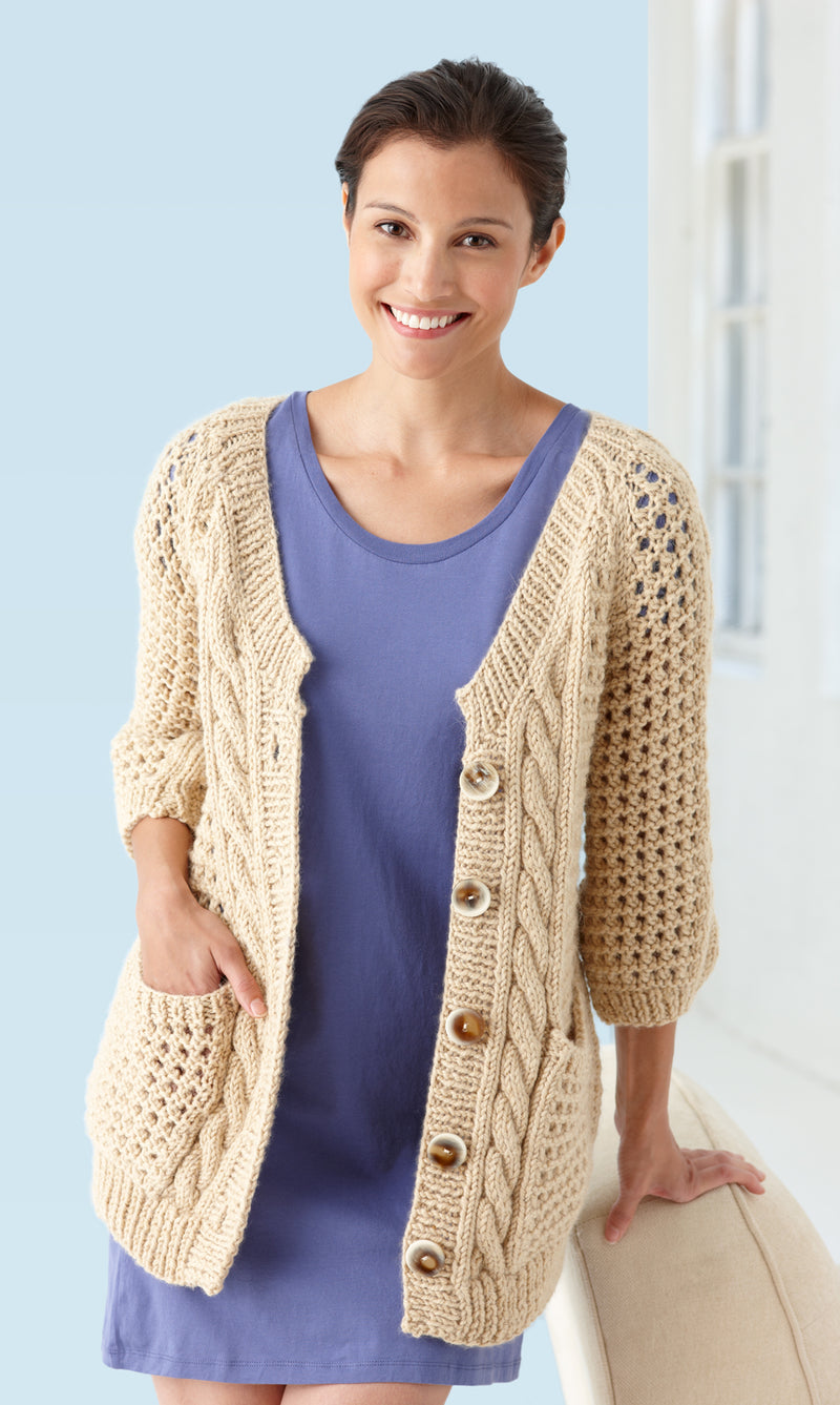 Cables And Lace Cardigan (Knit)