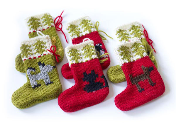 Cat and Dog Holiday Ornaments (Knit)