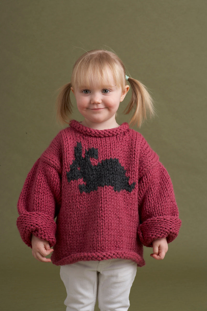 Child's Bunny Motif Pullover Pattern (Knit)