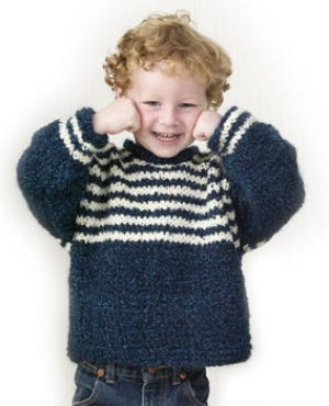 Child's Striped Yoke Pullover Pattern (Knit)