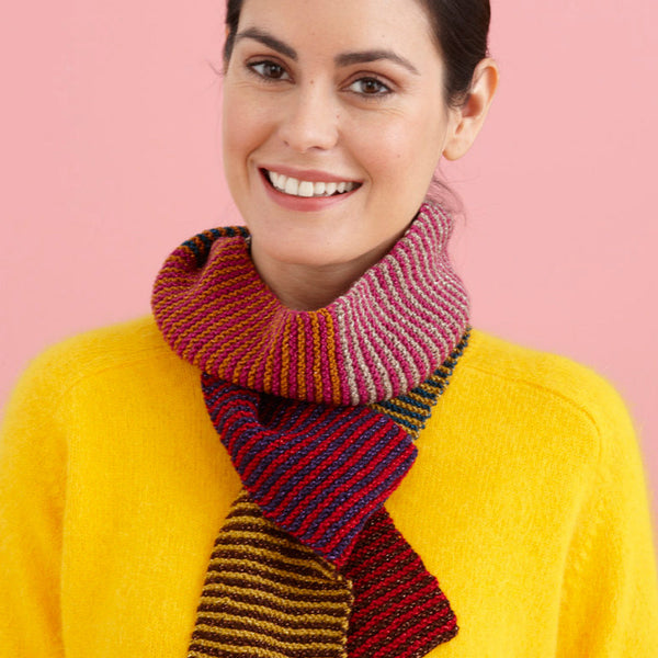 【中古】Y-3 KNIT SCARF イエロー Knit-Pattern-Colorful-Striped-