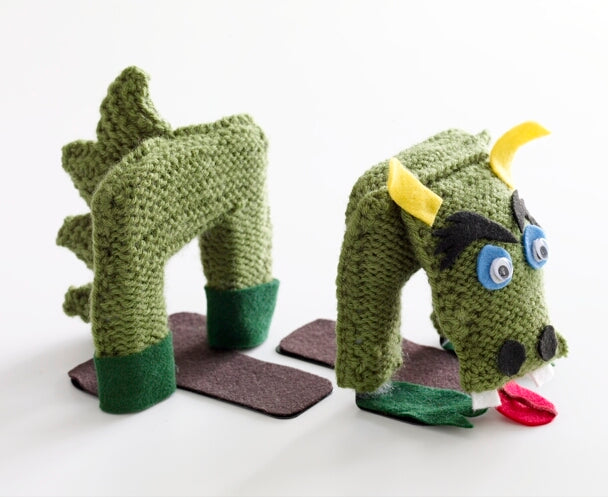 Dragon Bookends Pattern (Knit)