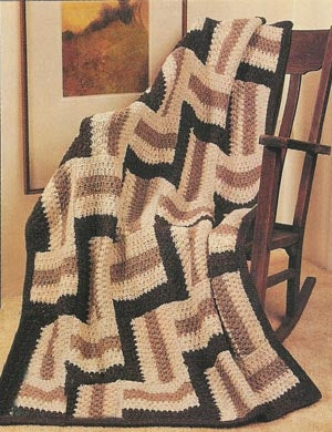 Earthtone Tiles Afghan (Knit)
