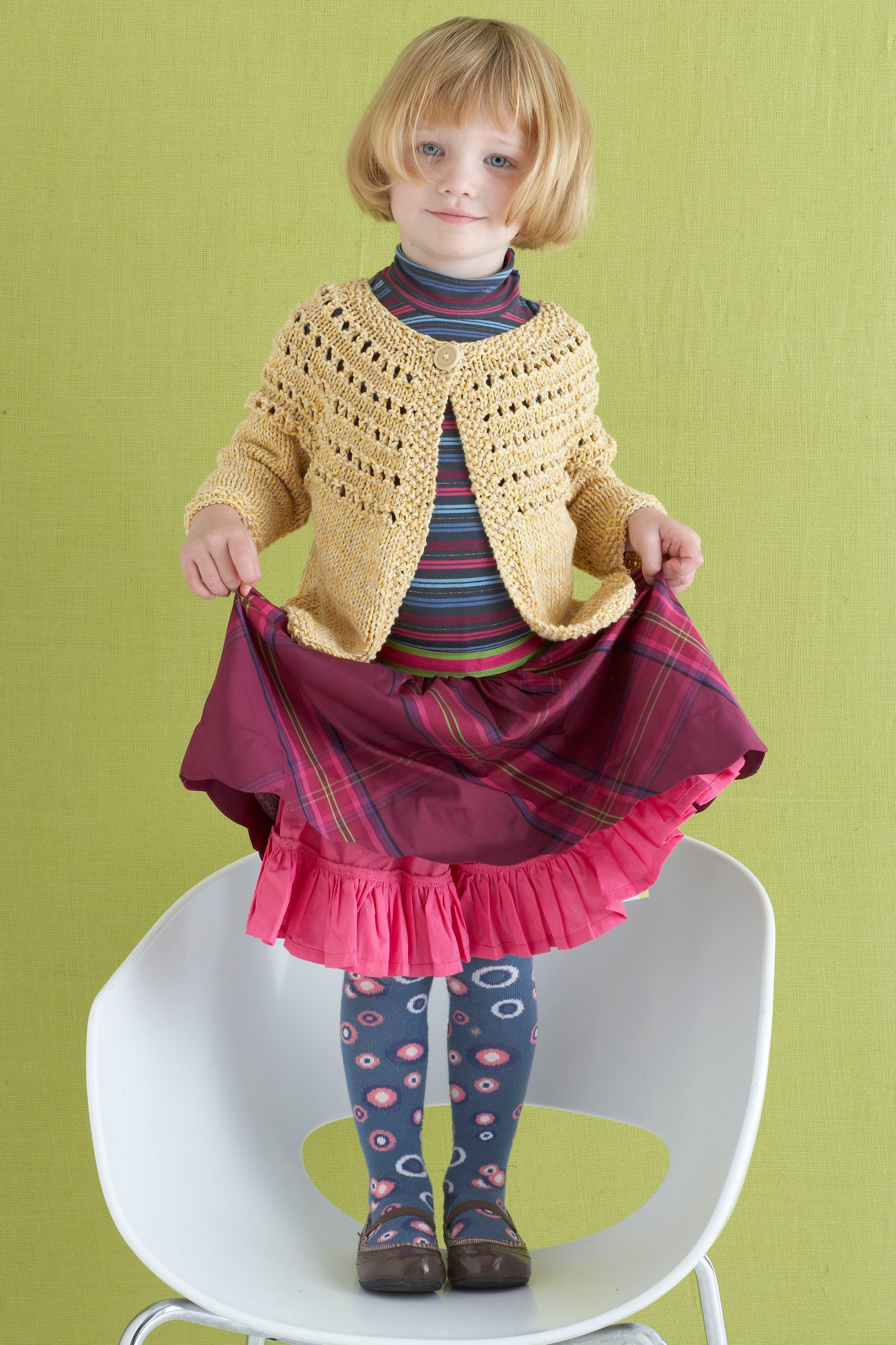 Eloise Eyelet Cardi Pattern (Knit) – Lion Brand Yarn