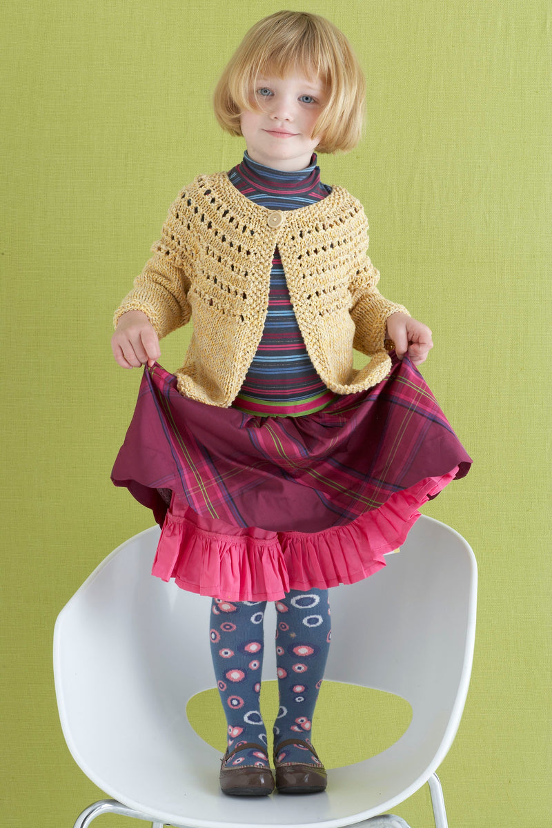 Eloise Eyelet Cardi Lion (Knit) Brand Yarn – Pattern