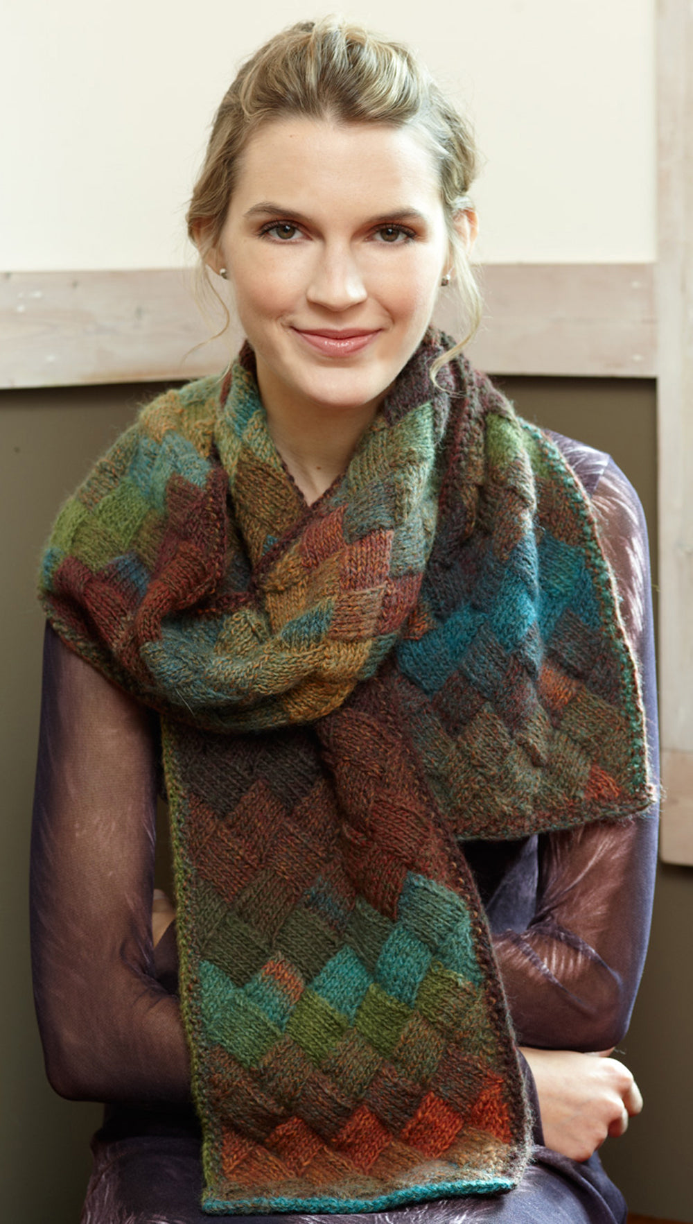 Knit-Pattern-Entrelac-Scarf-