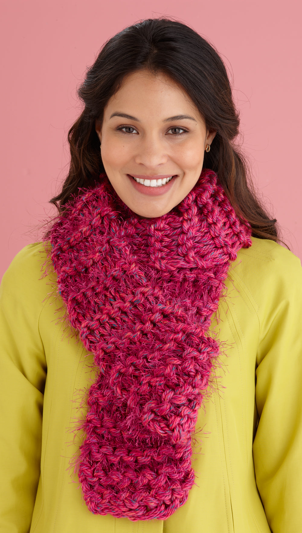 Furry Knitted Dress with Scarf