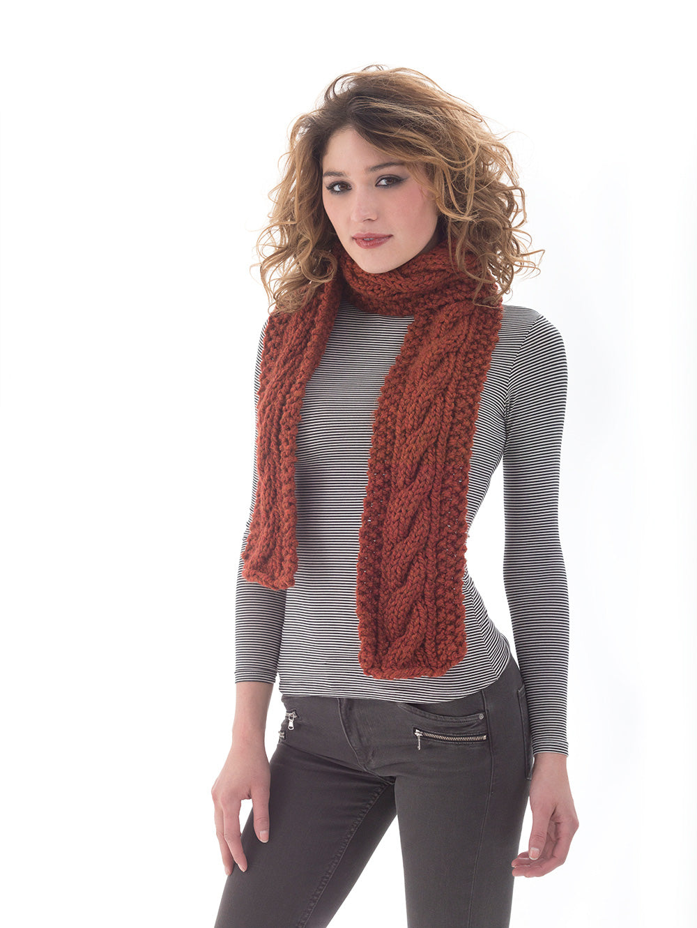 Chelsea Cable Scarf (Knit) – Lion Brand Yarn