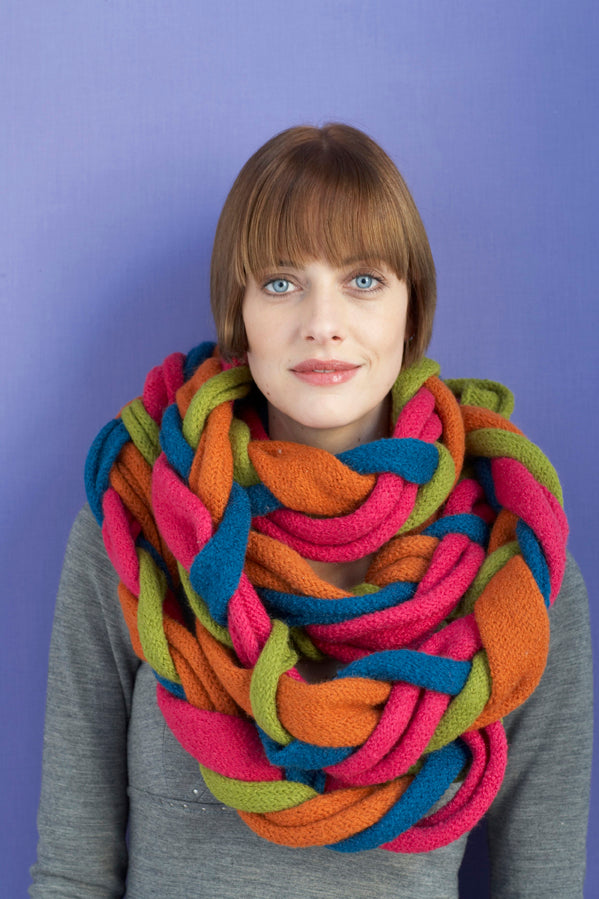 Felted Braided Colors Scarf (Knit)