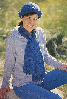 Felted Brimmed Beanie Hat and Scarf Pattern (Knit)
