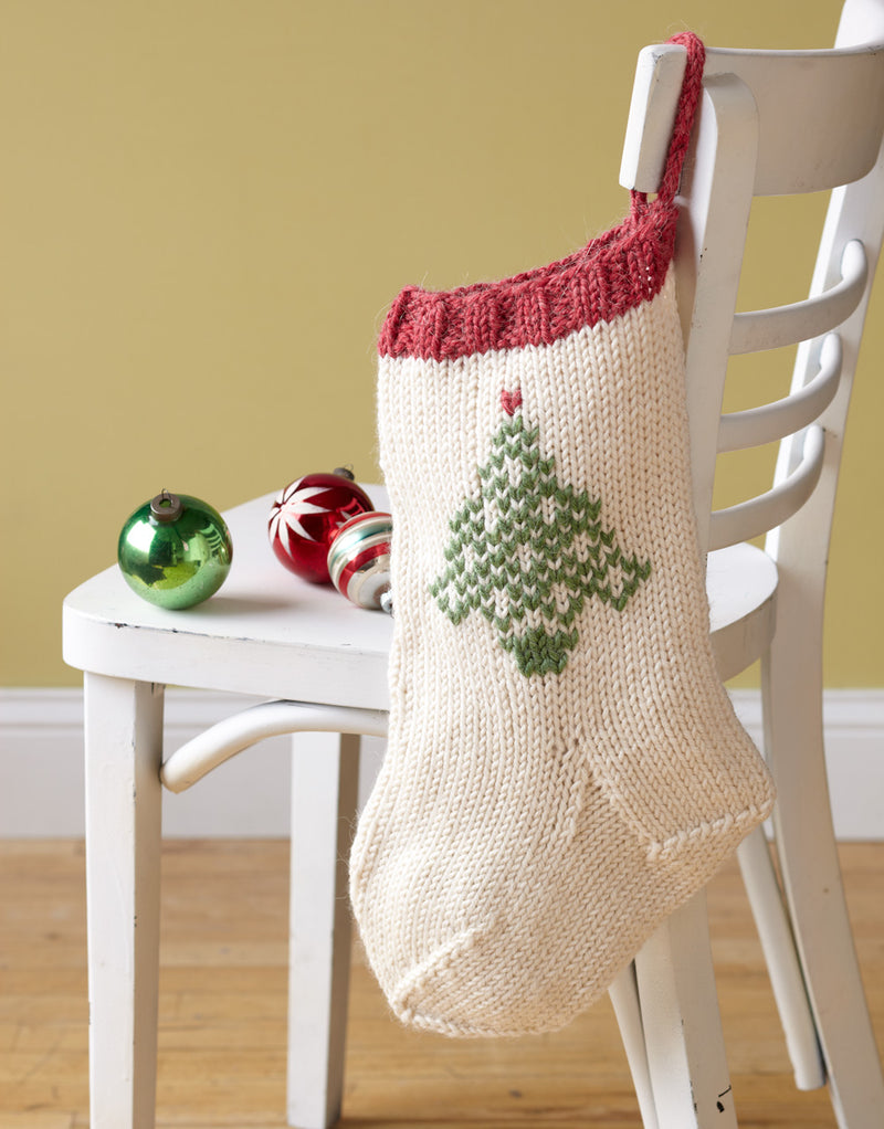 Festive Tree Stocking Pattern (Knit)