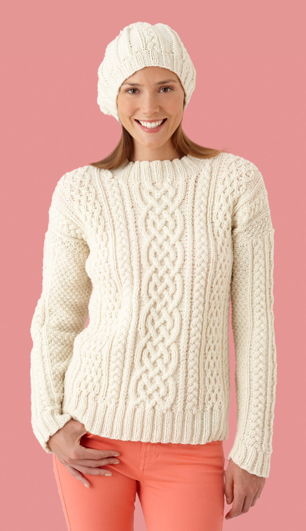 Fisherman Sweater And Hat Pattern (Knit) – Lion Brand Yarn