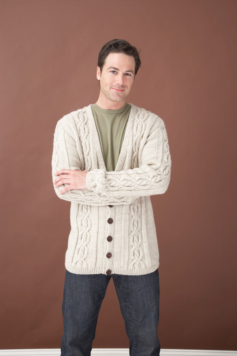 Forever Classic Heirloom Cables Adult Cardigan Pattern (Knit)