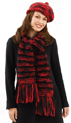 French Flair Scarf and Beret Pattern (Knit)