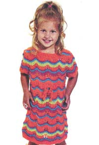 Girls Rainbow Sherbet Dress Pattern (Knit)