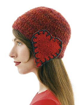 Hat with Heart Earflaps Pattern (Knit)