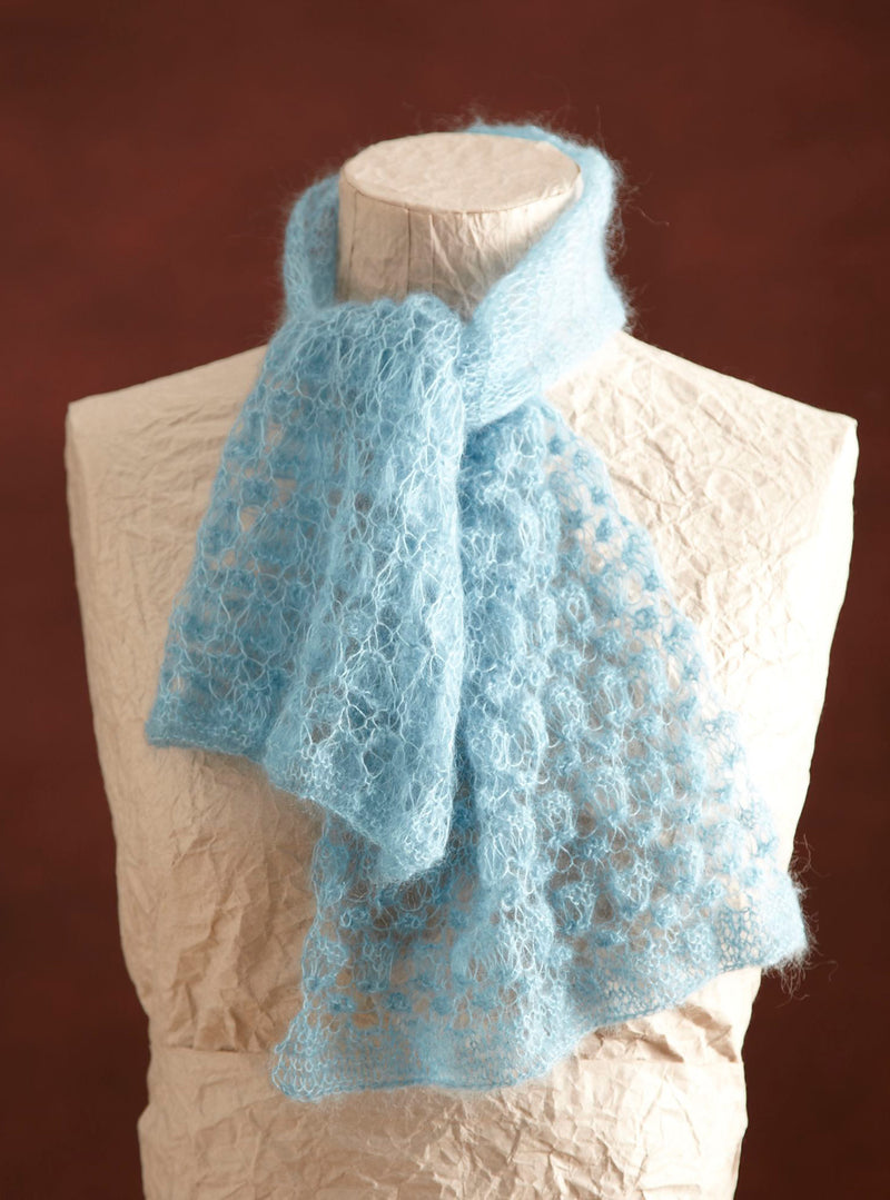 Hazy Blue Lace Scarf Pattern (Knit)