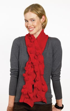 Im Forever Blowing Bobbles Felted Scarf Pattern (Knit)
