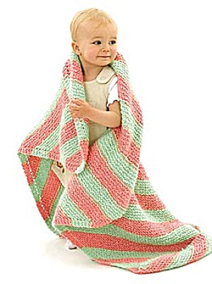 Knit Bright Stripes Baby Blanket Pattern (Knit)