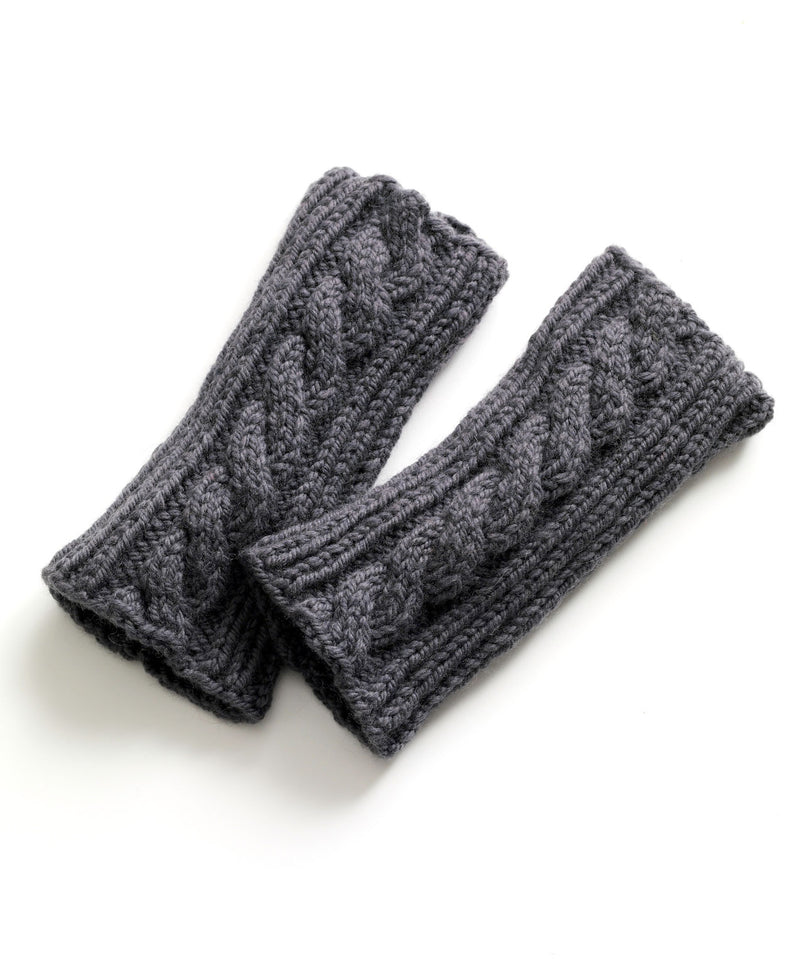 Knit Cabled Wristlets  (Knit)