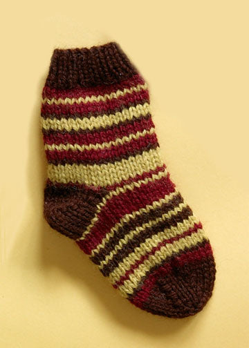 Knit Child's Striped Socks Pattern (Knit) - Version 2