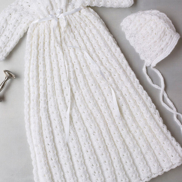 Knit Christening Gown And Bonnet Pattern Lion Brand Yarn Knit Christening Gown And Bonnet Pattern Lion Brand Yarn