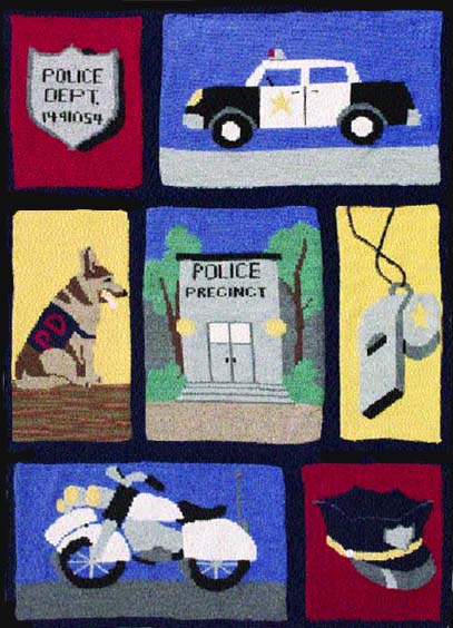 Knit Commemorative Police Throw Pattern (Knit)