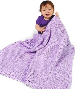 Knit Diagonal Pattern Baby Blanket (Knit)