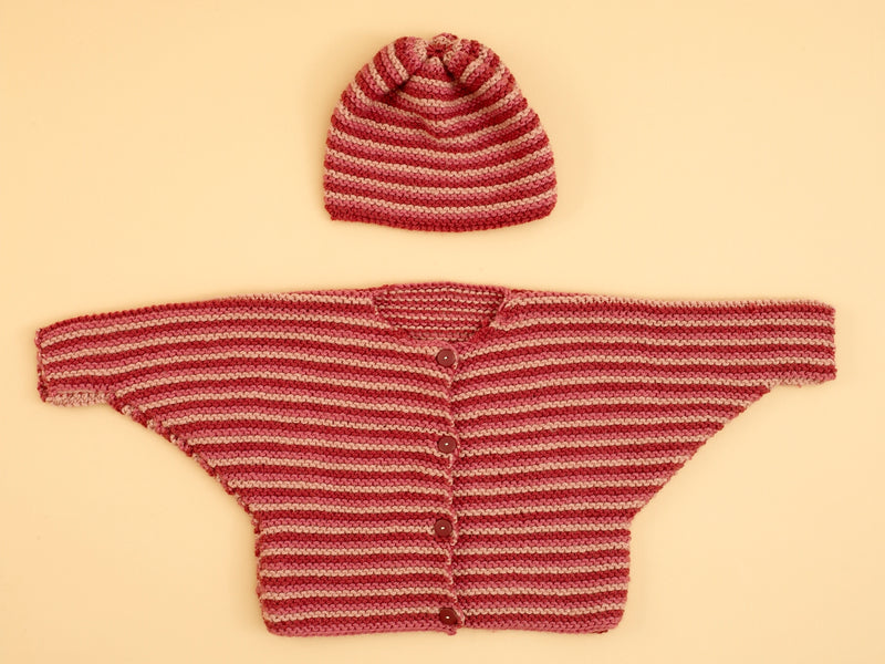 Knit Pink Bubblegum Baby Set Pattern (Knit)