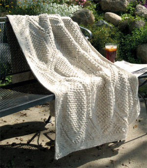 Knitted Hexagon Popcorn Afghan Pattern (Knit)