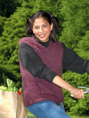Knitted Hooded Sleeveless Pullover Pattern (Knit)