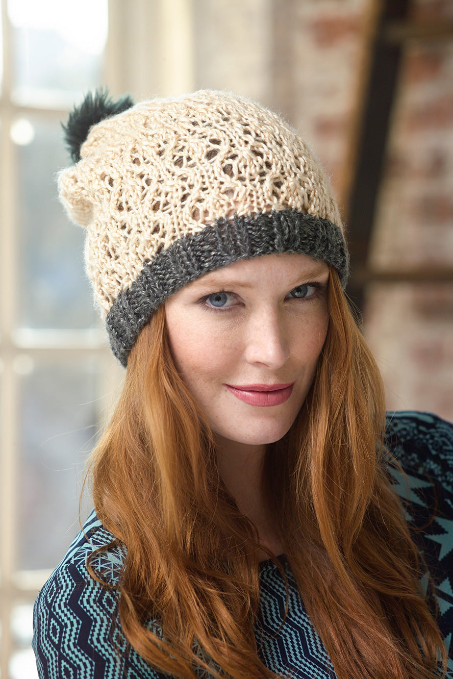 Lacework Hat Pattern (Knit) Lion Brand Yarn