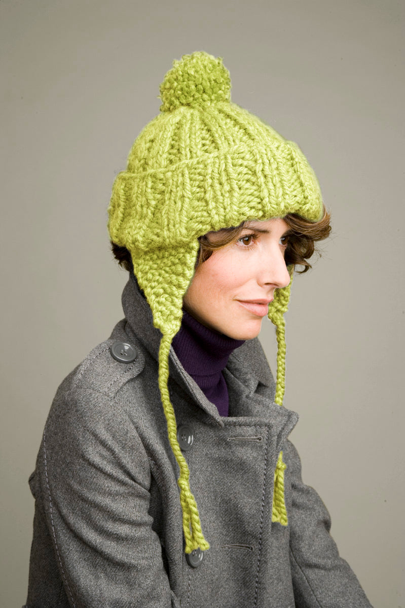 Limeade Earflap Hat Pattern (Knit)