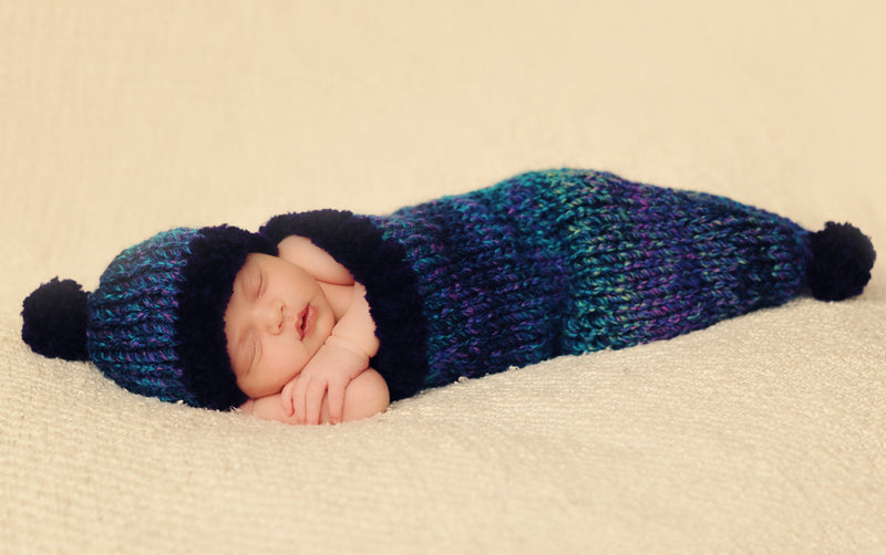 Lullaby and Goodnight Baby Cocoon and Hat Set Pattern (Knit)