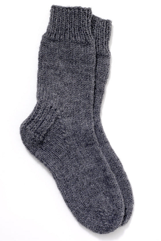 Mens Grey Socks Pattern (Knit) Lion Brand Yarn