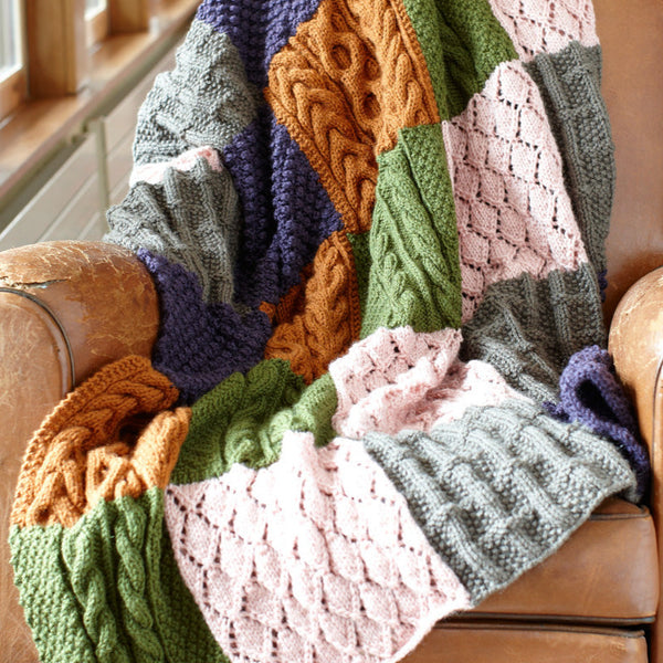 Patchwork Sampler Throw Pattern (Knit) – Lion Brand Yarn