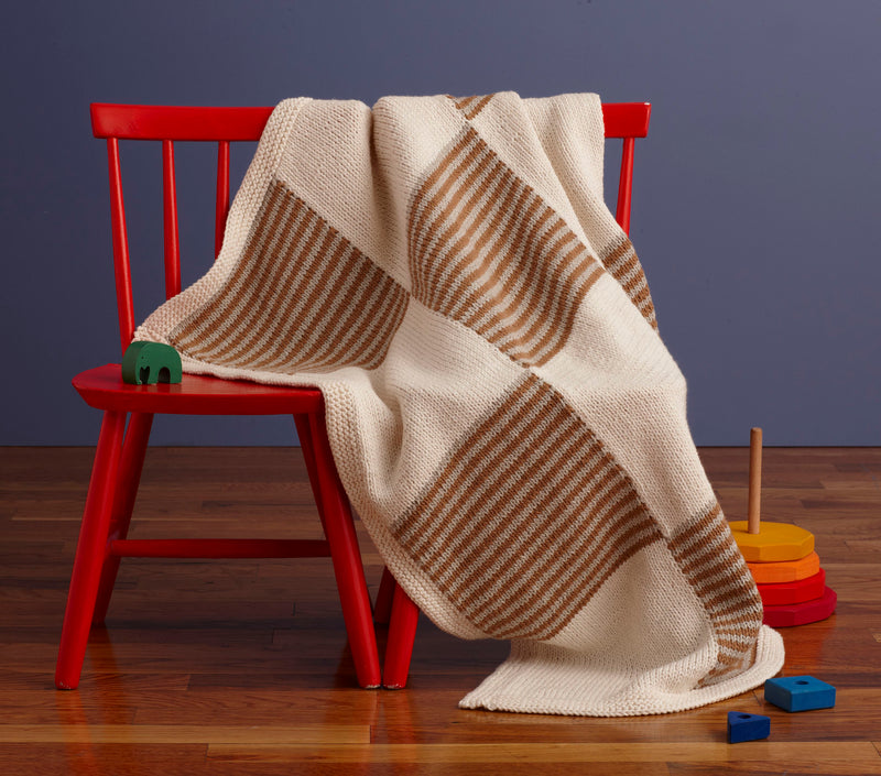 Patchwork Stripes Baby Blanket Pattern (Knit)