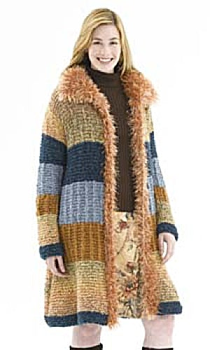 Plush Patchwork Coat (Knit)