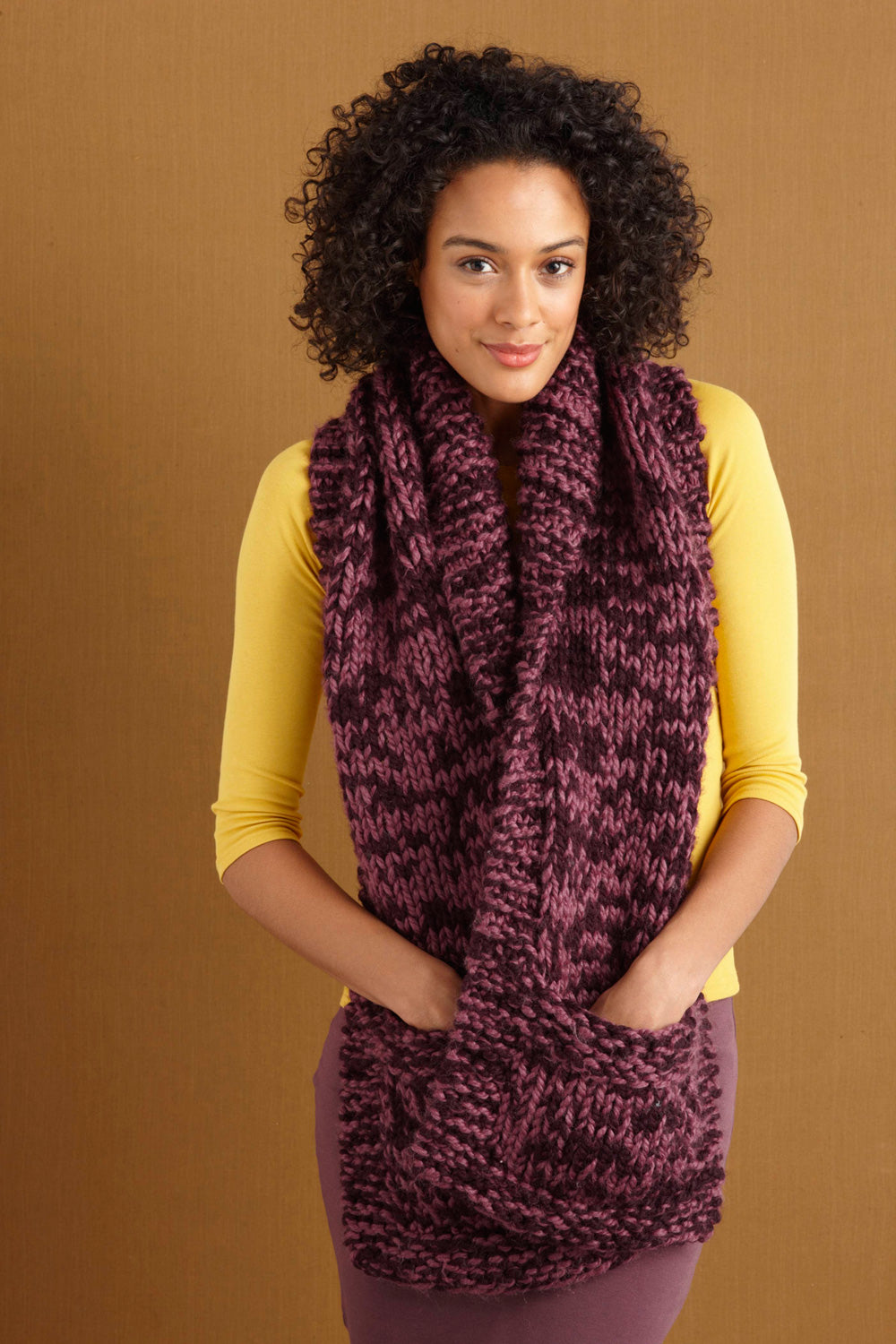 Pocketed October Scarf Pattern (Knit) – Lion Brand Yarn