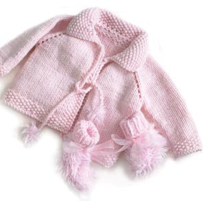 Pretty in Pink Knit Jacket and Booties Pattern (Knit)