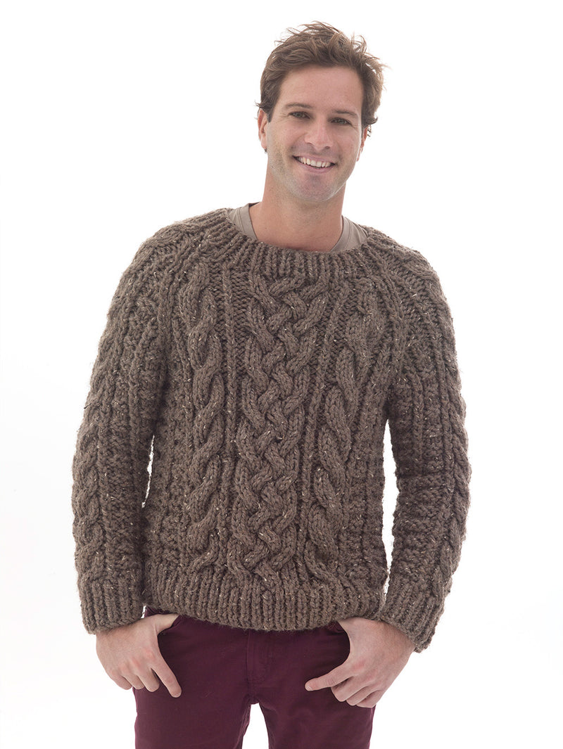 Raglan Cabled Pullover Pattern (Knit)