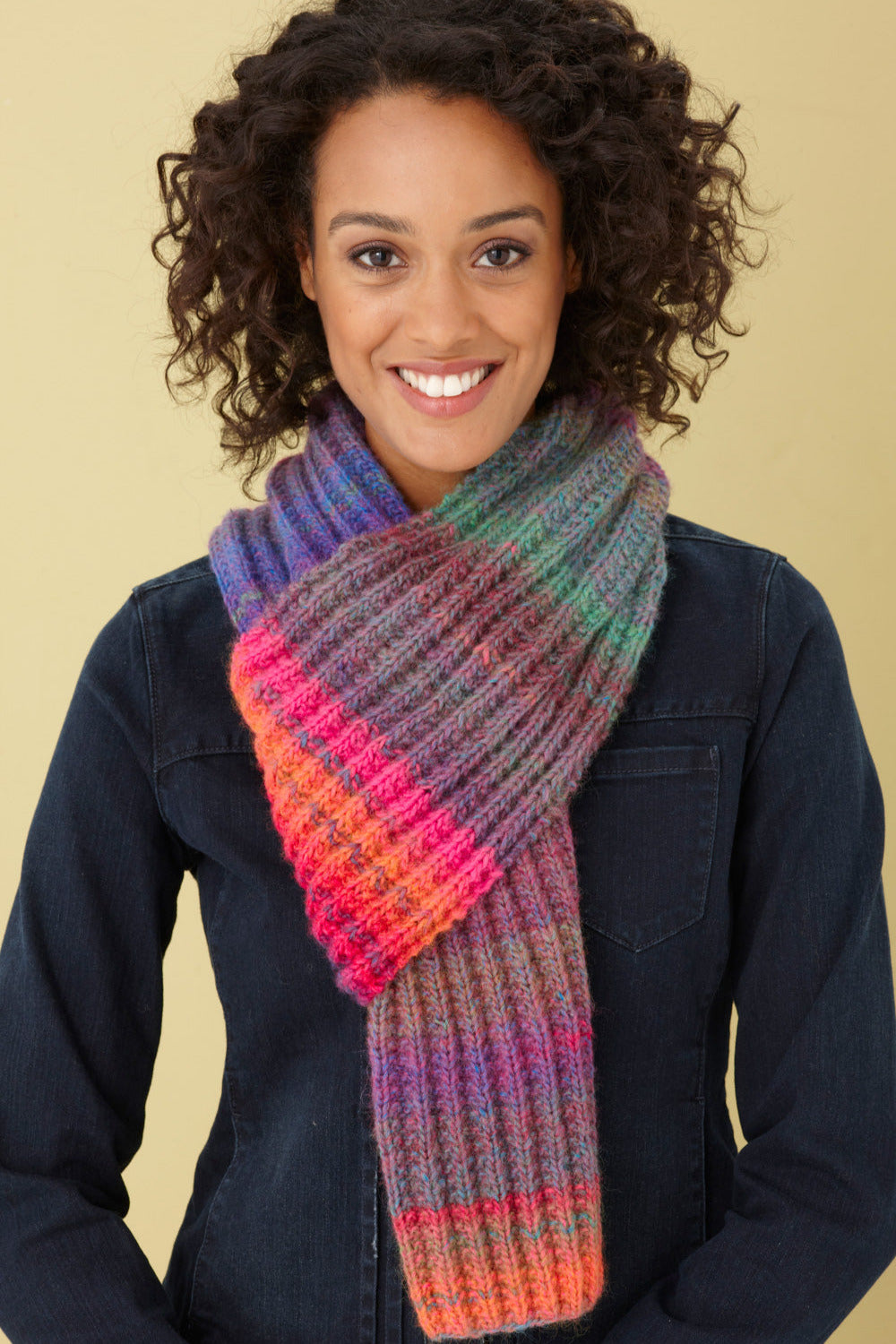 Rainbow Ridge Scarf Pattern (Knit) Version – Lion Brand Yarn