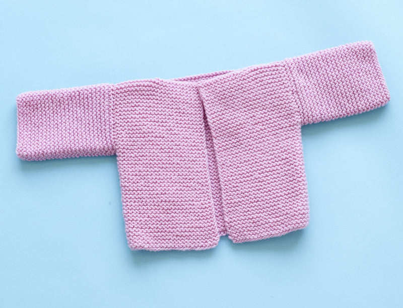 Rectangle Garter Baby Cardigan Pattern (Knit)