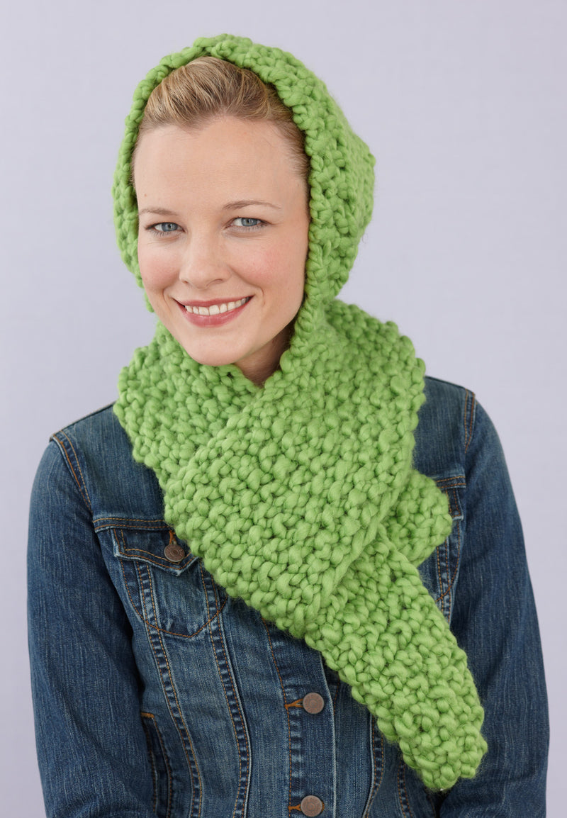 Seed Trimmed Scarf Hood (Knit)