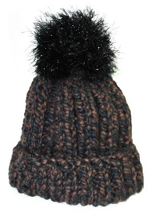Sparkling Pom Pom Ski Toboggan Hat Pattern (Knit)
